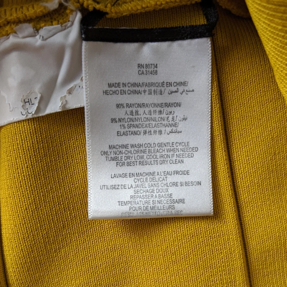 BCBGMaxazria Simone Bandage Bodycon Skirt Yellow